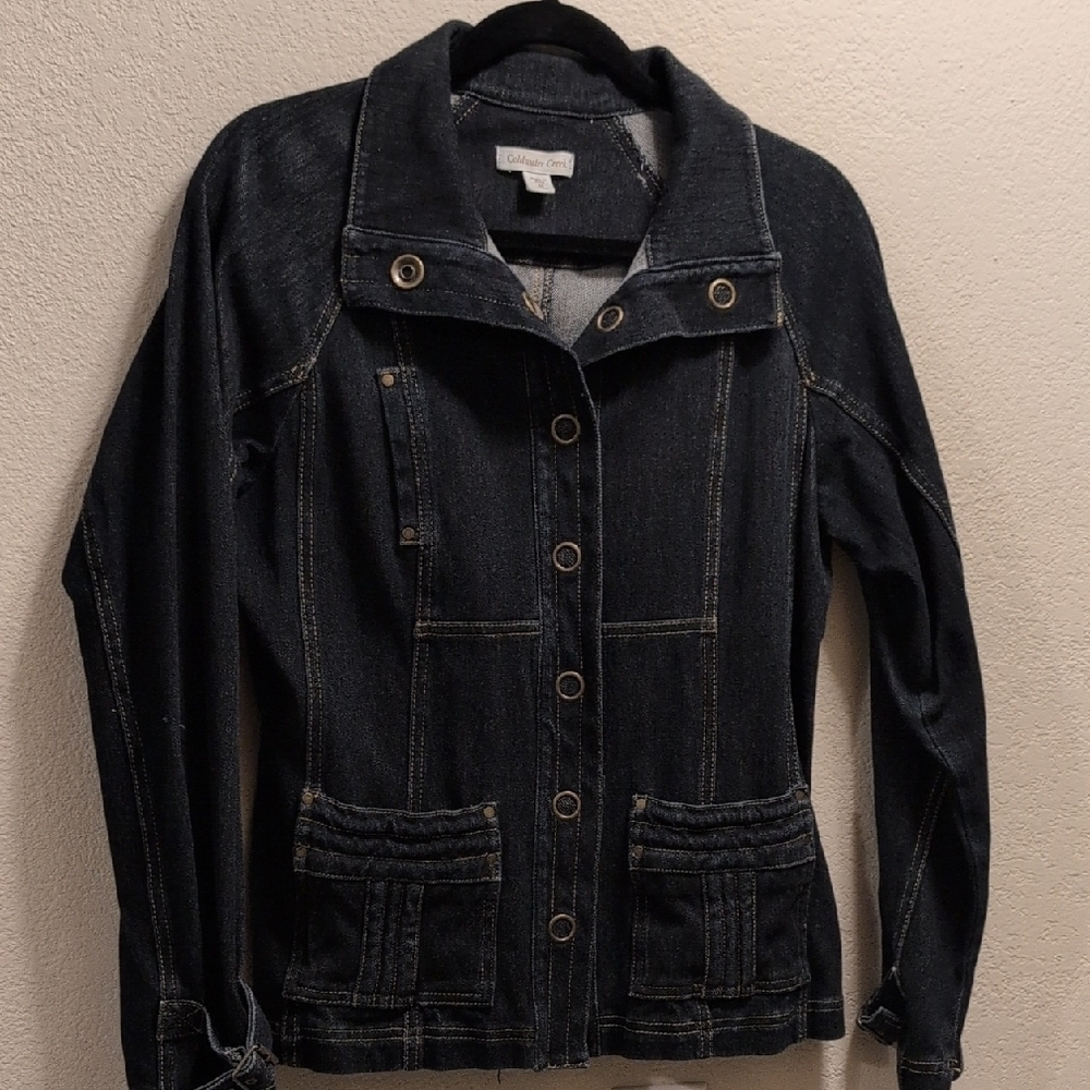 Coldwater Creek Black Jean Jacket with Structured Silhouette